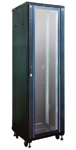 [CH-60627GS] ราคา ขาย จำหน่าย LINK RACK 19” GLASS RACK 27U, (60 x 60 cm.) Color : Black Dimension (cm) W x D x H : 60 x 60 x 140