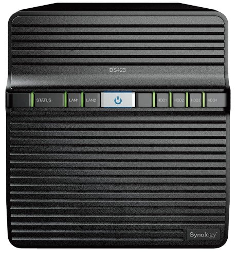 [DS423] Synology 4-bay Value series  Realtek RTD1619B quad-core processor  ,2GB non-ECC DDR4 onboard (non-upgradable), 2 x 1GbE RJ-45 ports ,2 x USB 3.2 ports.