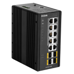 [DIS-300G-14PSW] D-Link 14-port Gigabit Layer 2 Managed PoE (240W) Industrial Switch with 6-port Gigabit Uplinks