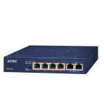 [FSD-604HP] Planet 4-Port 10/100TX 802.3af/at PoE + 2-Port 10/100TX Desktop Switch (60 Watts)
