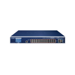 [GS-6320-24UP2T2XV] Planet Layer L3 24-Port 10/100/1000T 802.3bt PoE + 2-Port 10GBASE-T + 2-Port 10G SFP+ Managed Switch with LCD Touch Screen and Redundant Power

