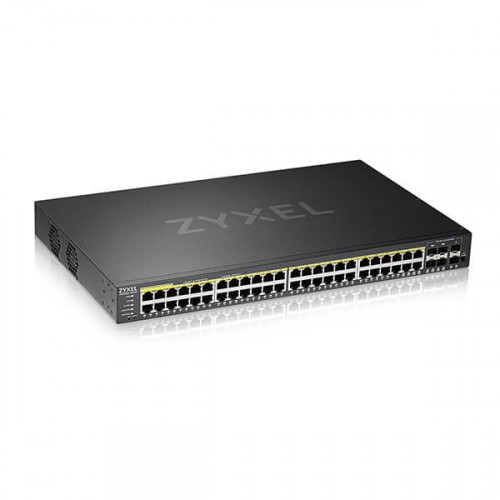 [GS2220-50HP] ราคา จำหน่าย Zyxel 44-port GbE L2 PoE+ Switch with 4 combo (SFP/RJ-45) + 2 SFP GbE Uplink 375 Watt (Max 48 ports)