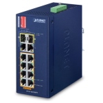 [IFGS-1022HPT] Planet Industrial 8-Port 10/100TX 802.3at PoE + 2-Port Gigabit TP/SFP Combo Ethernet Switch