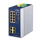 [IGS-5225-8P4S-12V] Planet Industrial L2+ 8-Port 10/100/1000T 802.3at PoE + 2-Port 100/1G SFP + 2-Port 100/1G/2.5G SFP Managed Ethernet Switch w/ 12V Booster
