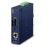 [IGTP-802TS] Planet Industrial 1000BASE-LX to 10/100/1000BASE-T 802.3at PoE+ Industrial Media Converter (SC,SM) -20km