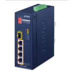 [ISW-514PTF] Planet Industrial 4-Port 10/100TX 802.3at PoE+ plus 1-Port 100FX Ethernet Switch