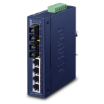 [ISW-621S15] Planet Industrial 4+2 100FX Port Single-mode Industrial Ethernet Switch - 15km (-10~60 degrees C operating temperature)