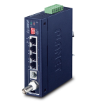 [IVC-234GT] Planet Industrial 1-Port BNC/RJ11 to 4-Port Gigabit Ethernet Extender