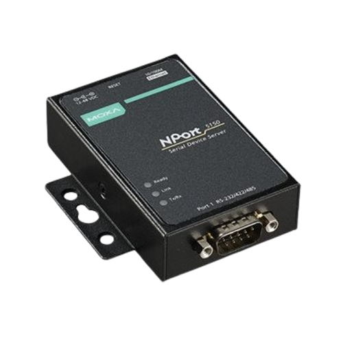 [NPort 5150] Moxa 1-port device server, 10/100M ethernet, RS-232/422/485 DB9 male, 12~48 VDC, 0~55°C