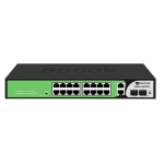 [S1500-16P2G2S] BDCOM 16-port GE PoE+ 2-port GE RJ45 + 2-port GE SFP Unmanaged PoE Switch