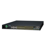 [SGS-6341-16S8C4XR] Planet Layer 3 16-Port 100/1000X SFP + 8-Port Gigabit TP/SFP + 4-Port 10G SFP+ Stackable Managed Switch (100~240V AC, 36-75V DC)
