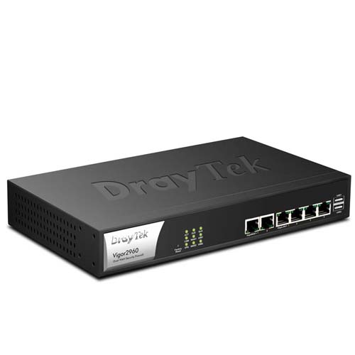 [Vigor2952] ราคา ขาย จำหน่าย DrayTek Vigor 2Wan VPN Concentrator, GbE, 60000 Session, 4Lan, 100VPN Tunnels, 2USB